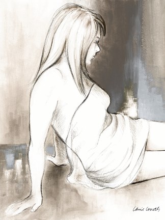 Framed Sketched Waking Woman II Print