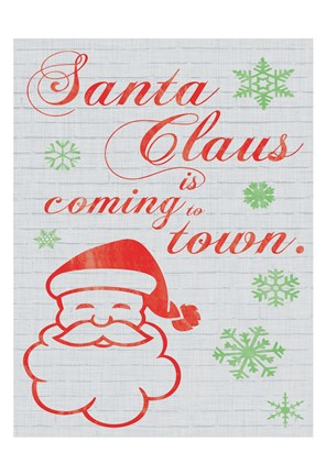 Framed Santa Clause is Coming to Town Print