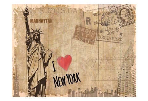 Framed Post Card New York Print