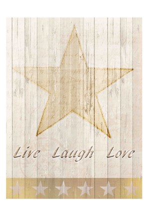 Framed Live Laugh Love Gold Print