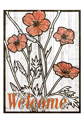 Framed Welcome Poppies Print