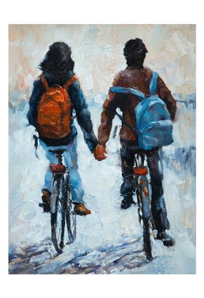 Framed ShenLi&#39;s Romance On Bikes Print