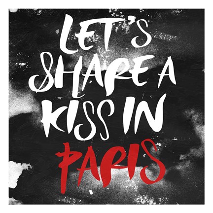 Framed Kiss In Paris Print