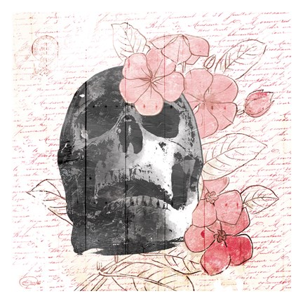 Framed Floral Skull Mate Print