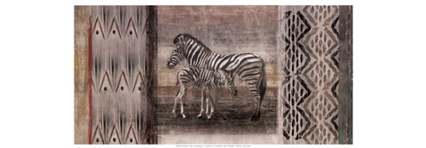 Framed Tribal Zebras Print