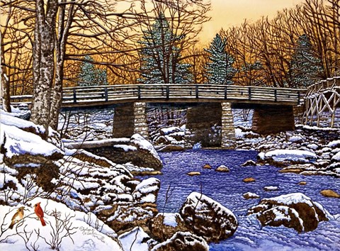 Framed Bridge Over Glade Creek - West Virginia Print