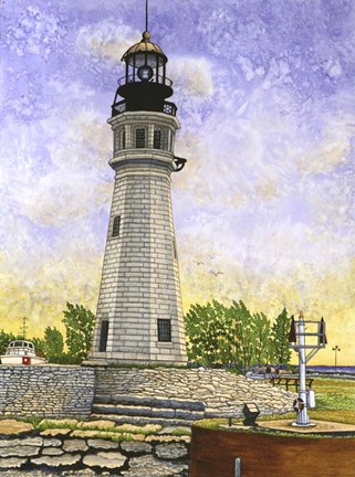 Framed Buffalo Lighthouse II Print