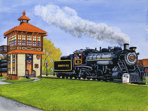 Framed Engine #90 At The Switch Tower, Strasburg Pa Print