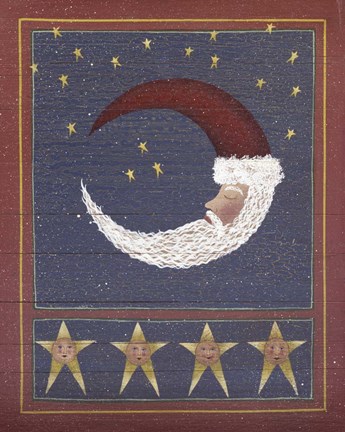 Framed 3 Half Moon Santa Print