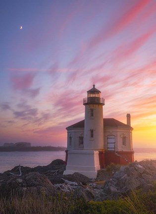 Framed Lighthouse Moon Print