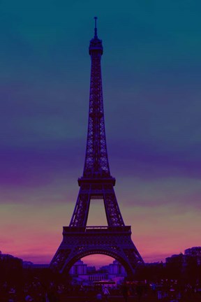 Framed Eiffel Tower by Night Print