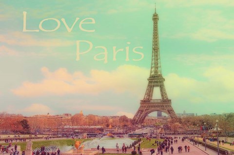 Framed Love Paris Eiffel Tower Print