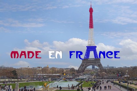 Framed Made en France with Eiffel Tower Print