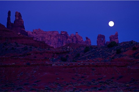 Framed Moon Over the Desert Print