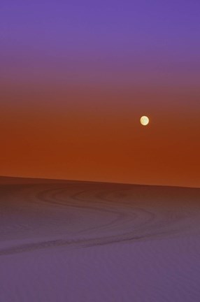 Framed Moon Over the Sandy Desert Print