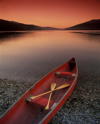 Framed Red Canoe Print