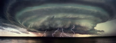 Framed Stormy Skies Over the Water Print