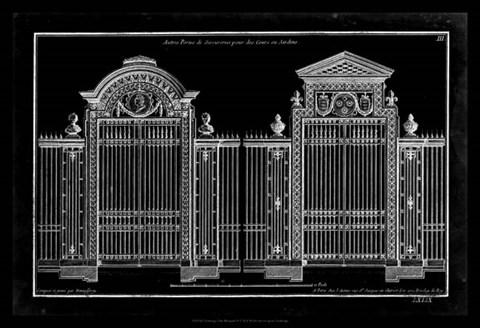 Framed Neufforge Gate Blueprint II Print