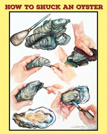Framed How to Shuck an Oyster Print