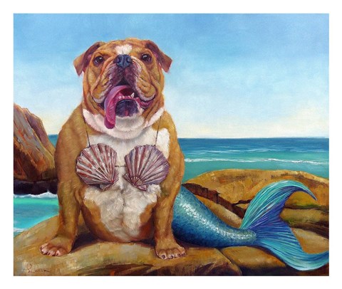 Framed Mermaid Dog Print