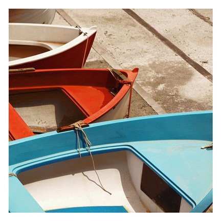 Framed Colorful Boats Print
