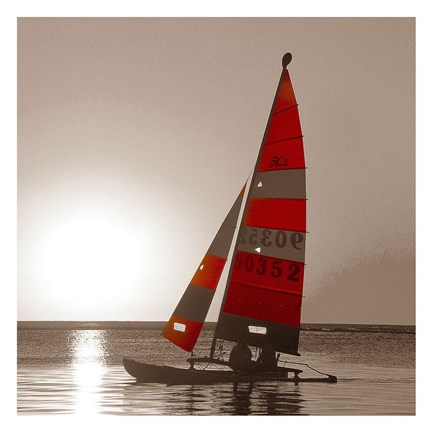 Framed Sailboat Sunset Print