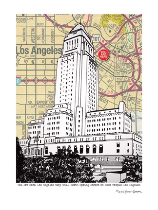 Framed Los Angeles City Hall Print
