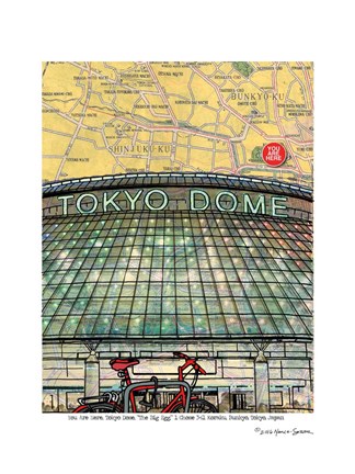Framed Tokyo Map Dome Print