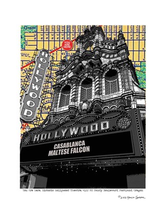 Framed Hollywood Theatre Portland Print