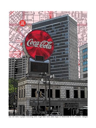 Framed Coca Cola Atlanta, Georgia Print