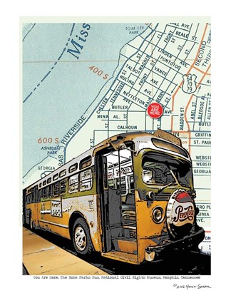 Framed Rosa Parks Bus Print