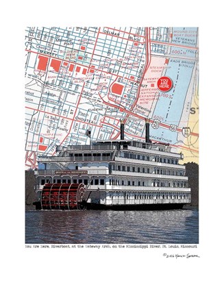 Framed St. Louis River Boat Print