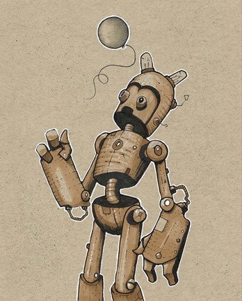 Framed Ink Marker Bot Balloon 6 Print