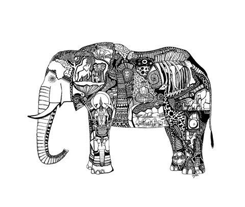 Framed Goodbye Elephant Print