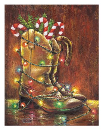 Framed Christmas Boots Print