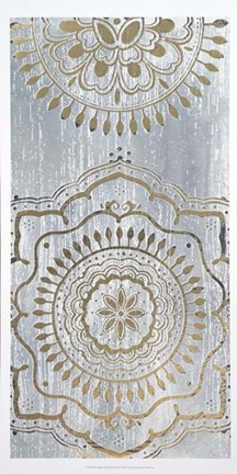 Framed Indigo Mandala II - Metallic Foil Print