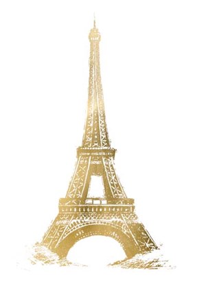 Framed Gold Foil Eiffel Tower - Metallic Foil Print