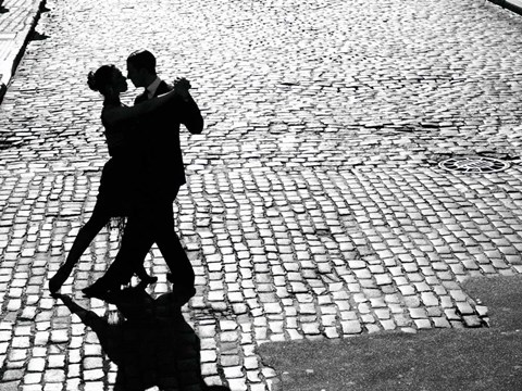 Framed Dancers Performing the Tango Print