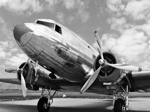 Framed DC-3 in air field, Arizona Print