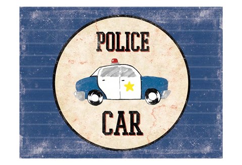 Framed Police Car Blues Print