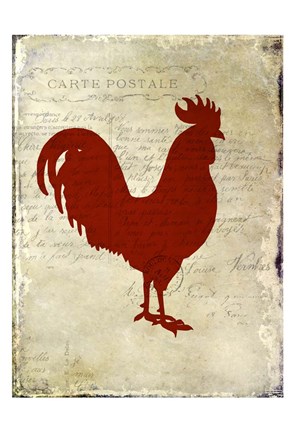 Framed Rooster Silhouette 1 Print