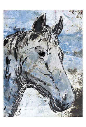 Framed Sketched Rustic Horse Print