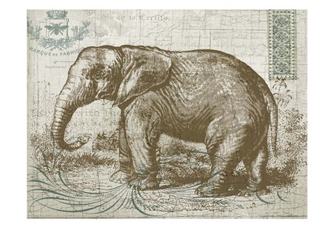 Framed Elegant Safari Elephant 1 Print