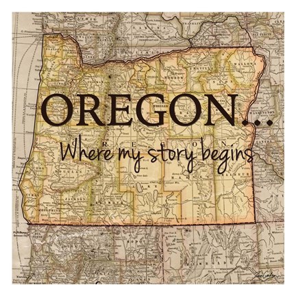 Framed Story Oregon Print