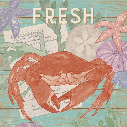 Framed Fresh Seafood I Print