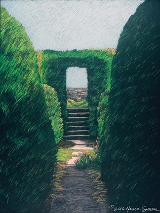 Framed Topiary Pathway Print