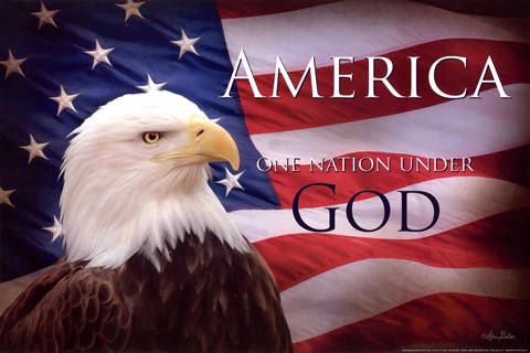 Framed One Nation Under God Flag Print