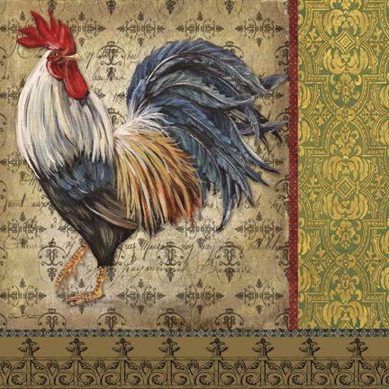 Framed Vintage Rooster I Print