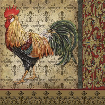 Framed Vintage Rooster II Print