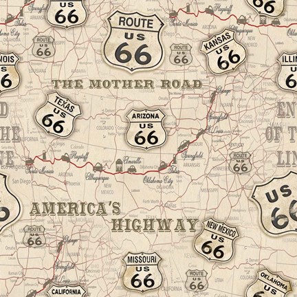 Framed Route 66 Map Print